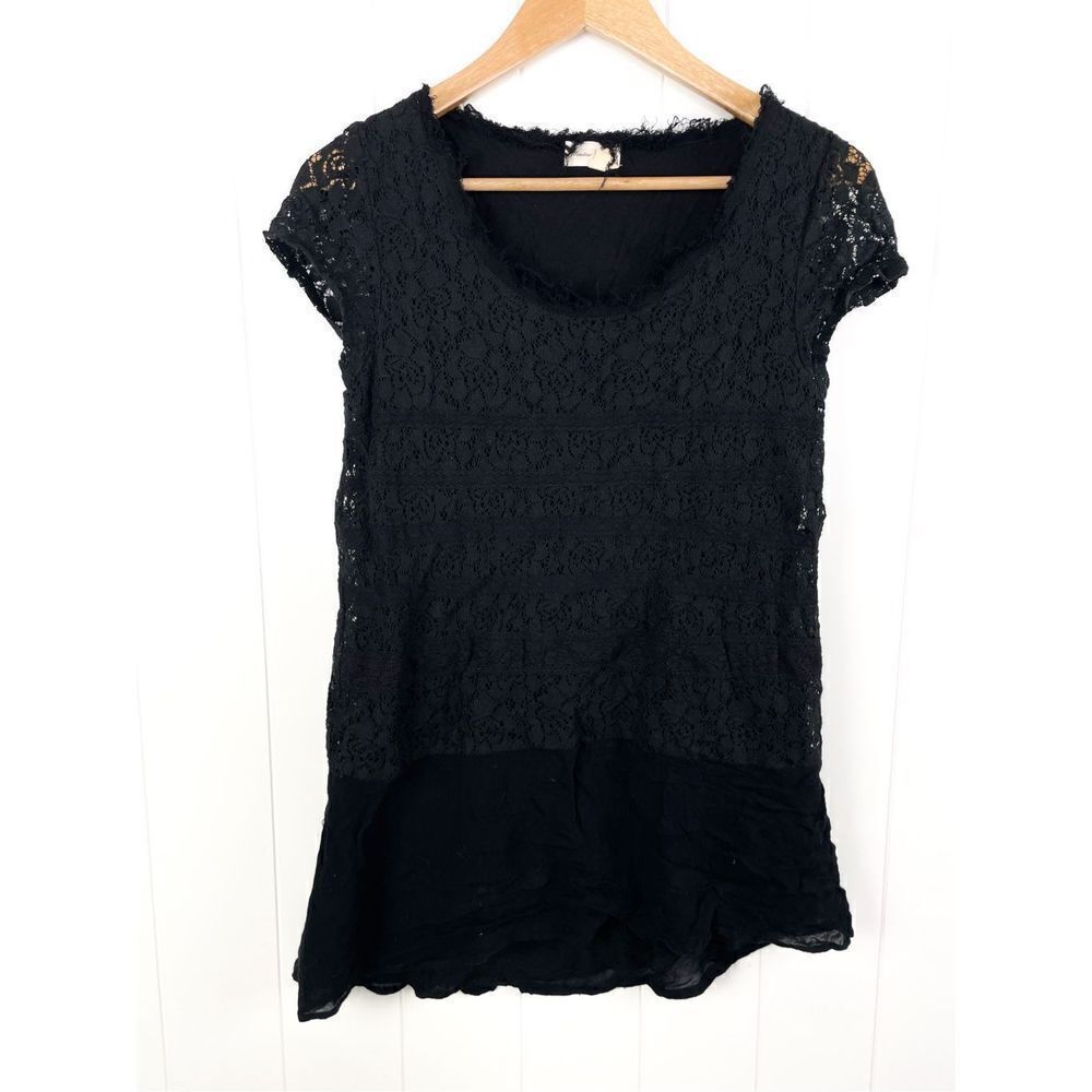 Anthropologie Meadow Rue Floral‎ Lace Tunic Blouse Top Size S